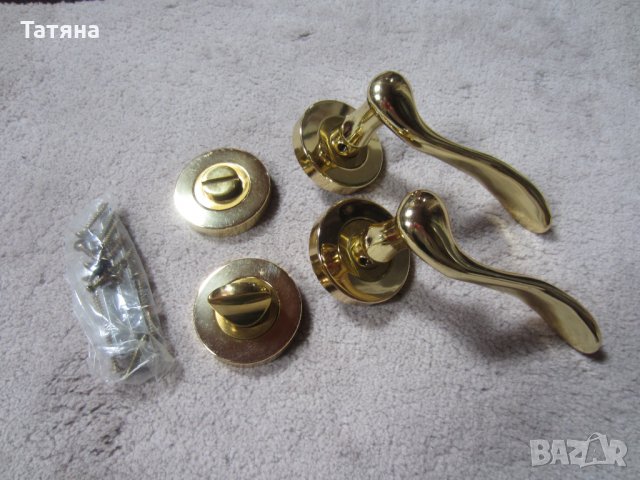 месингови  дръжки за врати  с опция заключване,СВЕЩНИЦИ И АПЛИК  ОТ МАСИВЕН МЕСИНГ, снимка 2 - Интериорни врати - 28891455