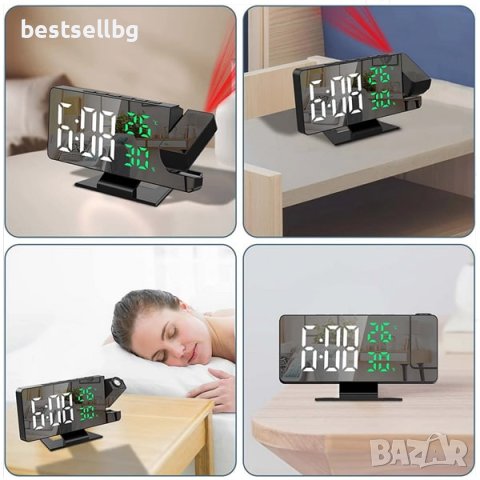 Постоянно светещ дигитален часовник настолен проеткор проекция на стена, снимка 9 - Други - 43423247