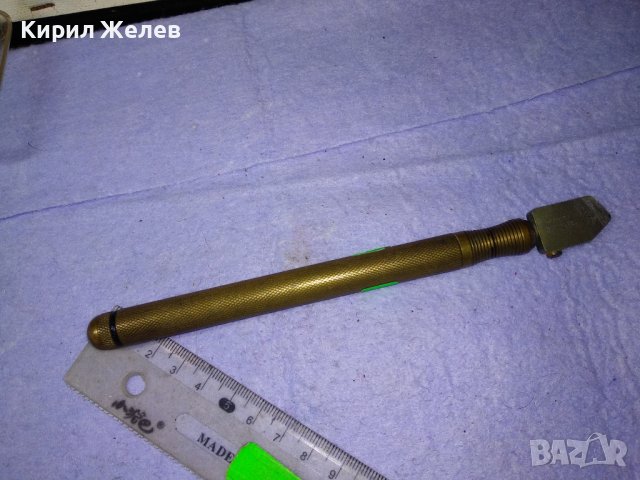 Lilberschnitt MADE in GERMANY Стар ВИНТИДЖ ЕЛМАЗ За СТЪКЛО с БРОНЗОВА ДРЪЖКА - ЛИПСВА КАМЪЧЕТО 41321, снимка 9 - Антикварни и старинни предмети - 43650931