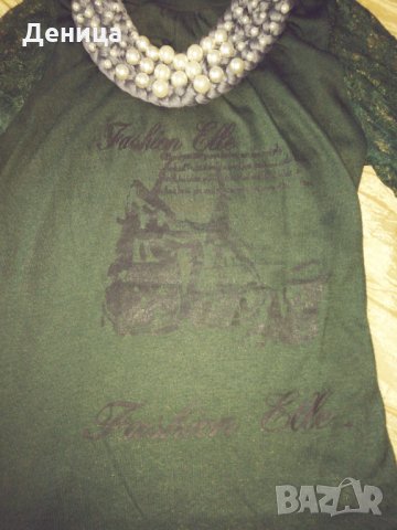 Зелена блузка, снимка 2 - Блузи с дълъг ръкав и пуловери - 26817017
