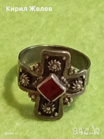 Сребърен пръстен Средновековен стил с РУБИН филигранна изработка 51805, снимка 8 - Пръстени - 52917715