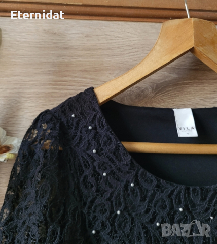 Черна официална къса рокля VILA , снимка 4 - Рокли - 44874390