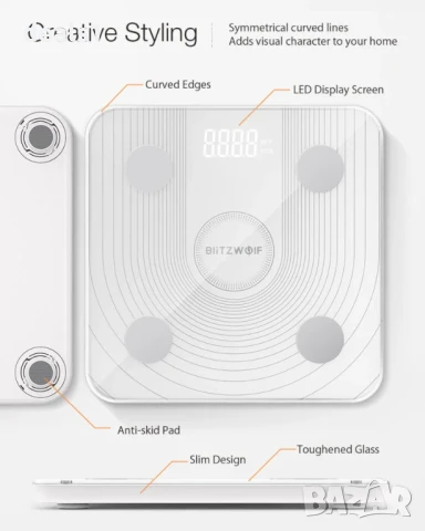 BlitzWolf BW-SC1 Интелигентен кантар, снимка 10 - Друга електроника - 51016865