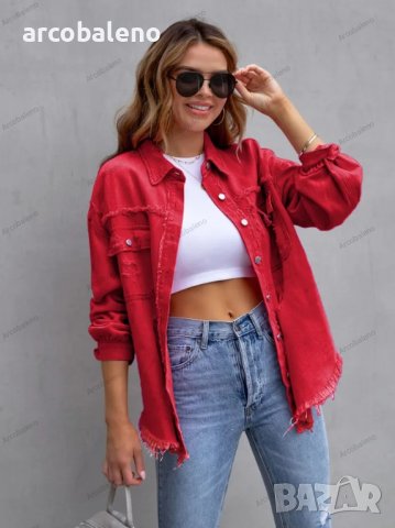 Дамско темпераментно ежедневно модерно дънково яке(риза), 15цвята, снимка 10 - Якета - 41473203