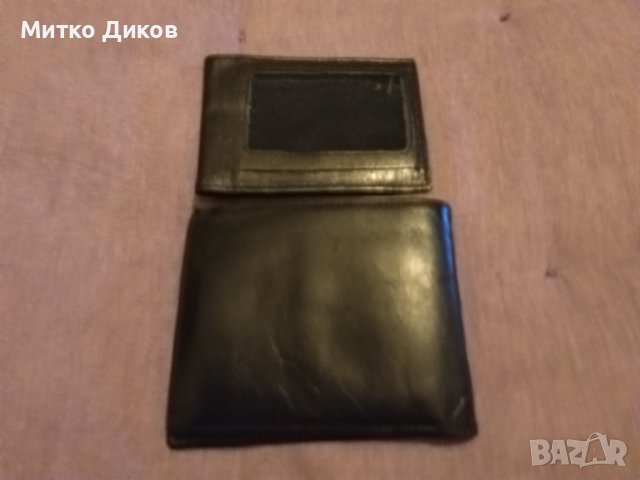 Протфейл черен естествена кожа с допълнително калъвче 115х90мм, снимка 3 - Портфейли, портмонета - 43119595