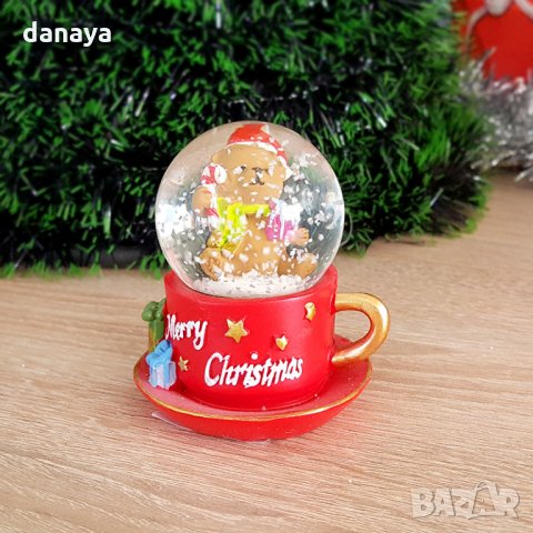 Коледна снежна топка преспапие чашка Merry Christmas, снимка 5 - Декорация за дома - 26708381