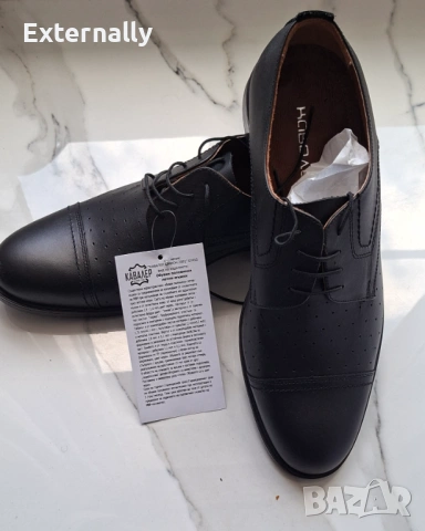 Мъжки обувки естествена кожа 44 номер, снимка 2 - Официални обувки - 53496500