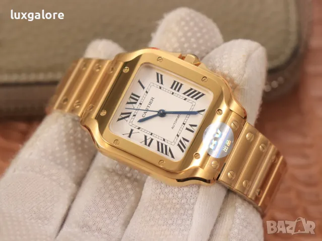 Унисекс часовник Cartier Santos de Cartier Gold с автоматичен механизъм, снимка 2 - Мъжки - 47310450