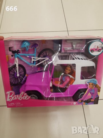 Барби с джип и велосипед