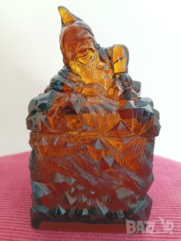 Винтидж стъклена захарница от цветно стъкло. , снимка 1 - Антикварни и старинни предмети - 44062100