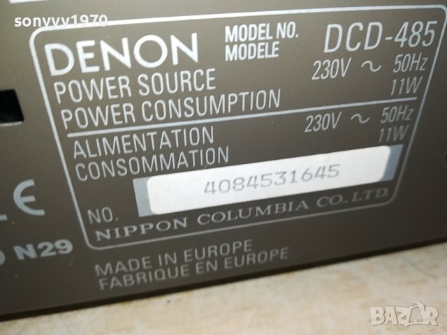 DENON DCD-485 CD ВНОС SWISS 1011231600LK1EWC, снимка 11 - Ресийвъри, усилватели, смесителни пултове - 42936496