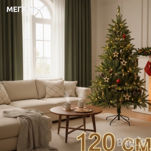 Красива коледна елха с естествено излъчване – празниците започват тук!, снимка 2 - Декорация за дома - 52586076