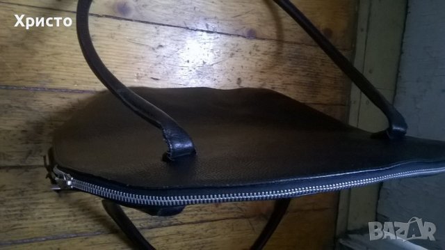 чанта дамска естествена кожа черна нова маркова Lazarini, снимка 2 - Чанти - 28171097
