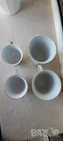 Чинии, чаши порцеланови и стъклени, някои със златен кант, прибори, ножове, снимка 11 - Съдове за готвене - 52664563