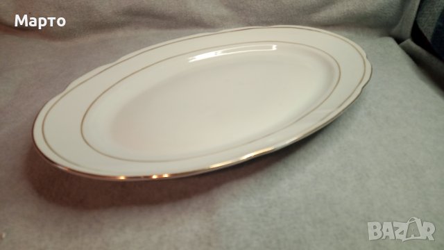 Голяма салатна елипсовидна порцеланова чиния от сервиз, снимка 5 - Чинии - 43764439