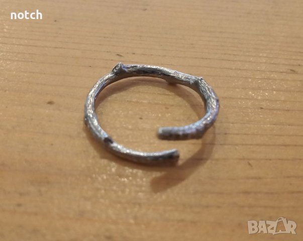 Сребърен пръстен "клонче", снимка 2 - Пръстени - 38587235