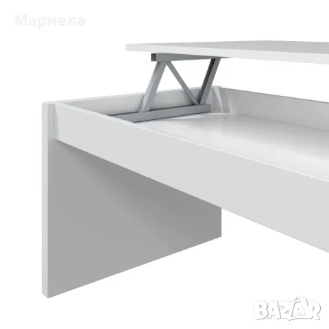 Повдигаща се дървена холна маса в бяло, 102 x 50 x 43/55 см / Транспортен дефект, снимка 7 - Маси - 49790339