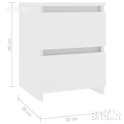 vidaXL Нощни шкафчета, 2 бр, бели, 30x30x40 см, инженерно дърво(SKU:800514), снимка 3 - Шкафове - 48631798