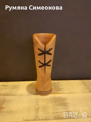 Дървена ваза , снимка 3 - Вази - 48627566