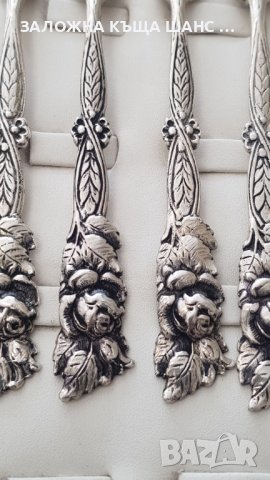 Винтидж комплект 12 бр красиви десертни вилици от сребро 800 проба, снимка 5 - Други ценни предмети - 40406585