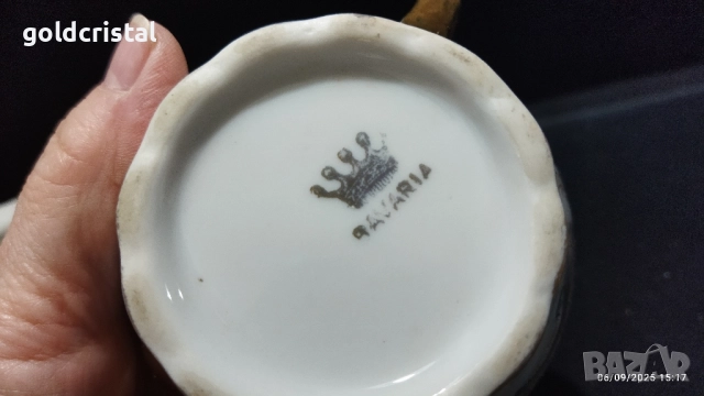 старинен немски порцелан Бавария захарница и каничка , снимка 6 - Антикварни и старинни предмети - 51666006