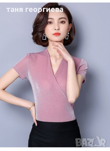дамска лъскава блуза, снимка 2 - Тениски - 35622345