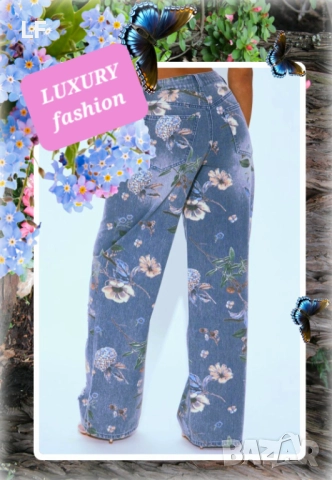 Дамски дънки с цветя