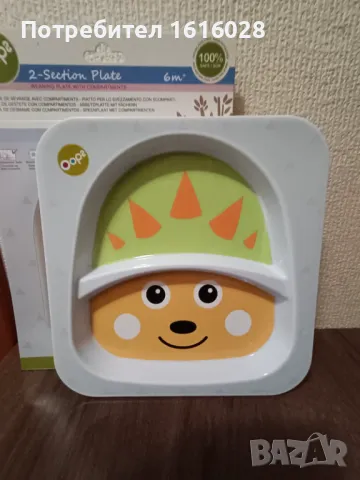 OOPS - детска чиния за хранене с 2 отделения., снимка 3 - Прибори, съдове, шишета и биберони - 50235491