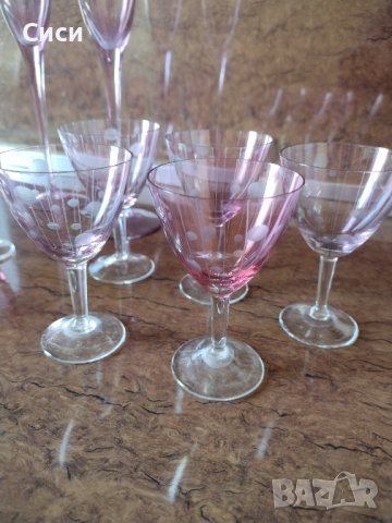 Антикварни ретро чаши от цветно стъкло , снимка 4 - Антикварни и старинни предмети - 42931138