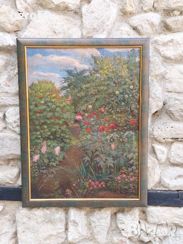 Маслена картина-В градината(В саду)художник-Орлик Леонтий Иванович 1936 - 2012 г., снимка 6 - Картини - 37879371