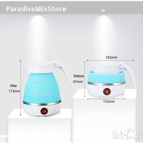 Сгъваема електрическа кана за пътуване. Преносима кана 0.6 литра, снимка 2 - Кани - 44050923