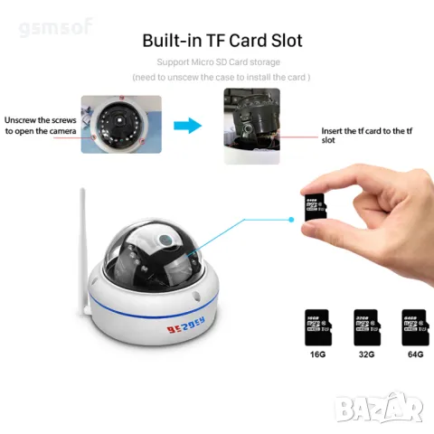 WiFi куполна камера 2mpx за видеонаблюдение Icsee, Xmeye, снимка 12 - IP камери - 49266234