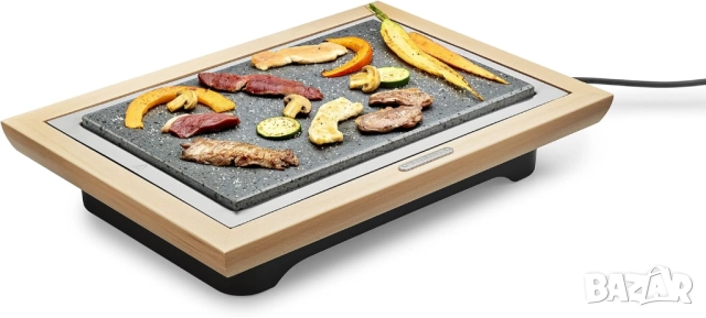 Грил/Скара с Естествен Камък, 1100W, Голяма Площ за Готвене, LAGRANGE Grill Stone Deluxe 199005!, снимка 2 - Скари - 52123373
