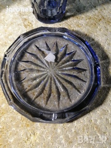 Стъклена Ваза-Стъклен пепелник-старо производство, снимка 5 - Декорация за дома - 53575182