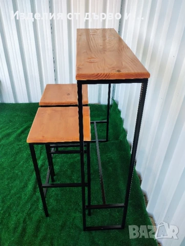 Железни бар маси и столове комбинация с дърво , снимка 5 - Маси - 51102672