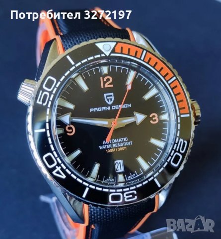 PAGANI DESIGN автоматичен часовник SEIKO NH35,сапфир,неръждаема стомана,водоустойчив,дата,безел , снимка 1 - Мъжки - 43211012