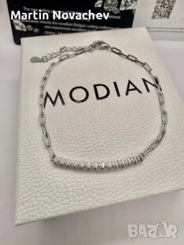 Сребърна гривна с мойсанит (Диамант), снимка 3 - Гривни - 49718173