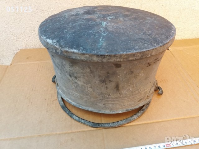 голям кован бакър, менче , котел - 12 литра калайдисан , снимка 10 - Антикварни и старинни предмети - 33104805