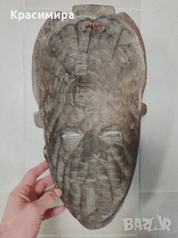 Автентична оригинална африканска маска за стена от абаносово дърво, снимка 2 - Декорация за дома - 53004534