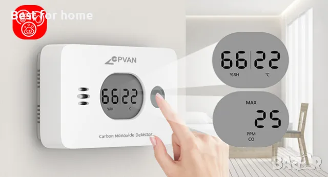 Детектор за въглероден окис  CO CPVAN безжичен 3-в-1- COS- X3 Plus, снимка 13 - Други инструменти - 49255913
