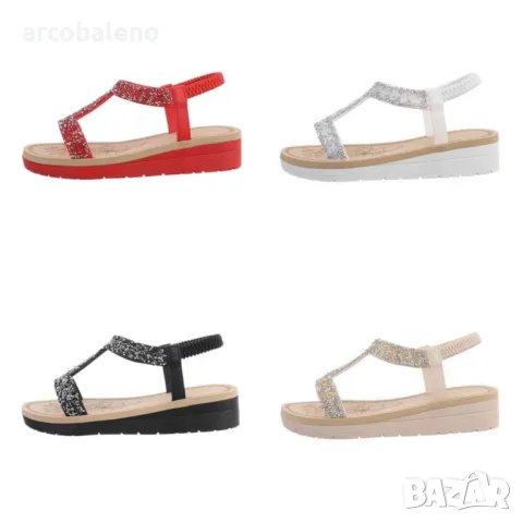 Дамски сандали на клин, 4цвята 