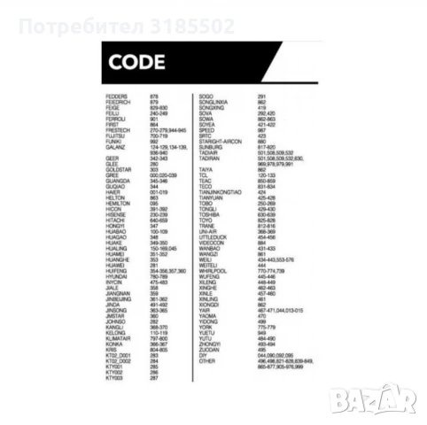 Универсално дистанционно управление за климатик CHUNGHOP AC-199S, снимка 6 - Други - 50879635