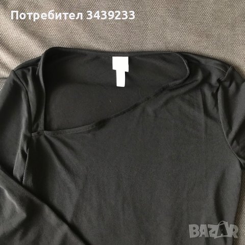 Черна блуза H&M M, снимка 2 - Блузи с дълъг ръкав и пуловери - 40236480