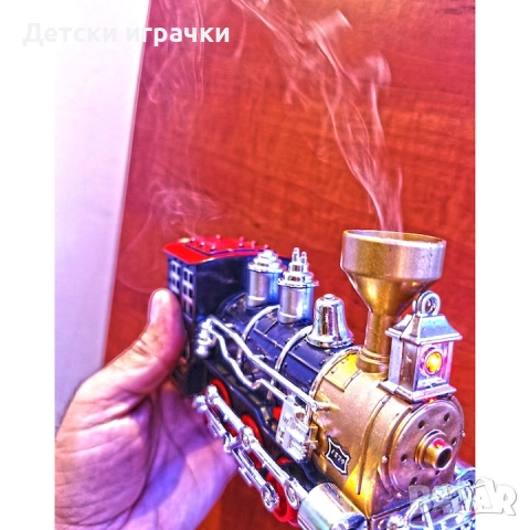 Влак локомотив пушещ с вагон, със звуци и светлини , снимка 7 - Влакчета, самолети, хеликоптери - 52667902