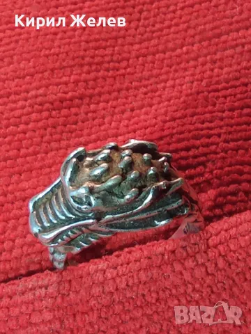 ЕФЕКТЕН ФИГУРАЛЕН СРЕБЪРЕН ПРЪСТЕН ДРАКОН СРЕБРО 925 ХУДОЖЕСТВЕНА РЪЧНА МАЙСТОРСКА ИЗРАБОТКА 49307, снимка 14 - Пръстени - 49246182