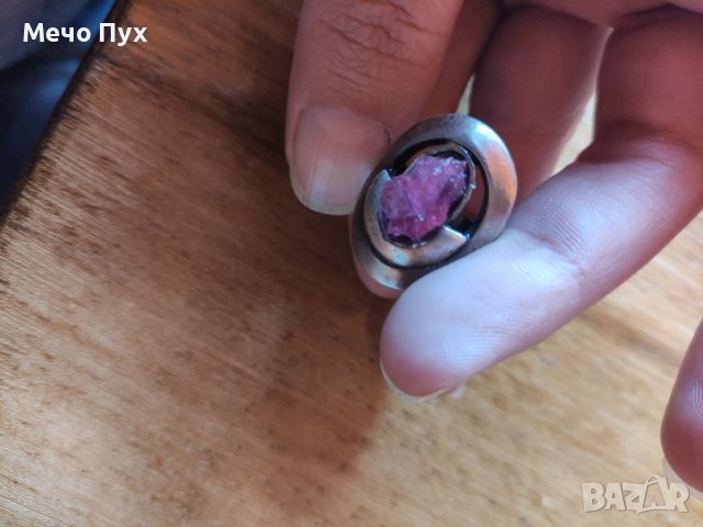Стар сребърен пръстен с необработен рубин (10) , снимка 8 - Пръстени - 38590469