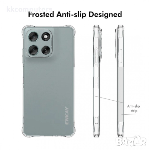 Калъф за Motorola Moto G86 5G / Power 5G и Скрийн протектор - Прозрачен, Антиприплъзгващ , Удароусто, снимка 4 - Калъфи, кейсове - 51940961