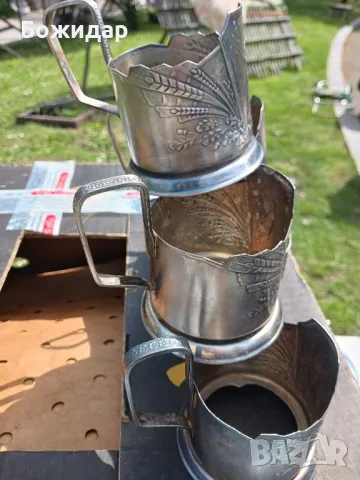 Посребрени Подстакани.Ссср.60те.г., снимка 4 - Антикварни и старинни предмети - 48431337