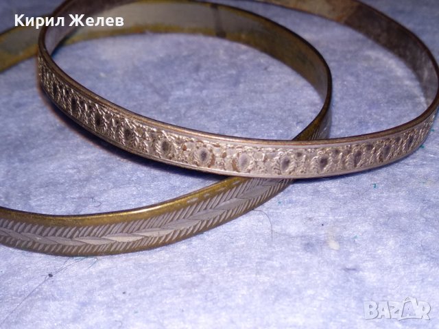 ДВЕ СТАРИННИ МЕДНА и БРОНЗОВА с ПОСРЕБРЯВАНЕ ОРНАМЕНТИРАНИ РЕТРО ГРИВНИ МАЙСТОРСКА ИЗРАБОТКА 37515, снимка 5 - Антикварни и старинни предмети - 40836402