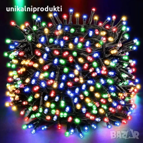 НОВО коледни лампички иглички 5м 150 диода с гръмотевична функция многоцветни